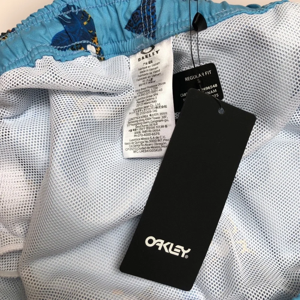Oakley NWT MENS Toucan Tropics 16” Beach Shorts Blue Active Swim MENS Large